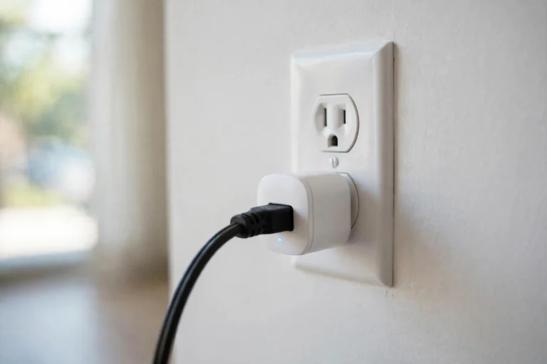compact smart plug in apartment outlet leaving second socket free